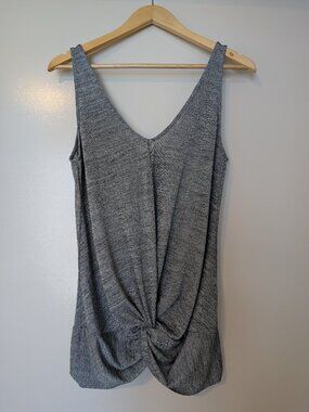 Witchery twist front v neck tank top size M gray/gold NWT
